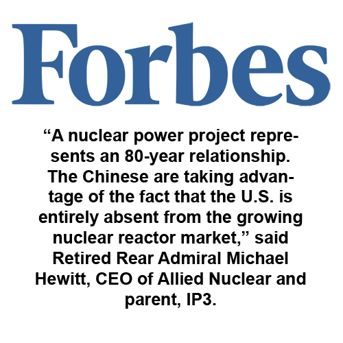 Rear Admiral (Ret.) Michael Hewitt CEO of Allied Nuclear to Forbes 8-7-2020